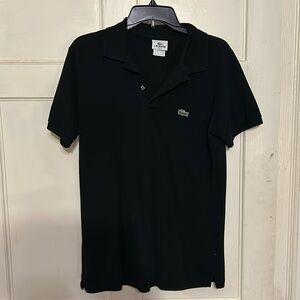 Black lacoste polo size 4